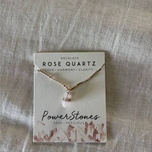 Rose Quartz Necklace - Gold Chain